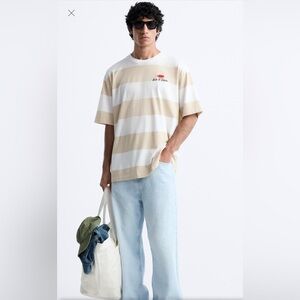 Zara Men Stripped T-shirt Sun & Dunes Size Medium